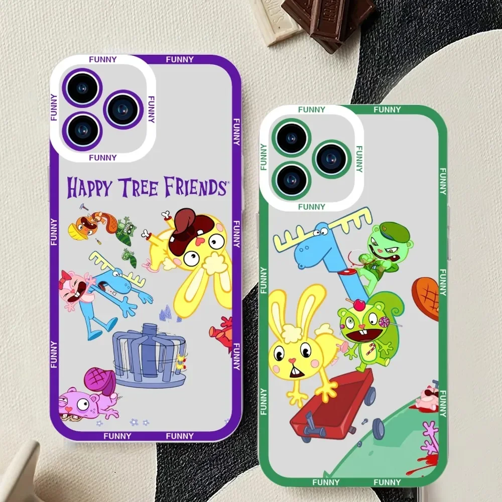 Cartoon Funny H-Happy Tree F-Friends Phone Case For Samsung Galaxy S23 S22 S21 S20 S10 Plus lite Ultra Transparent Shell