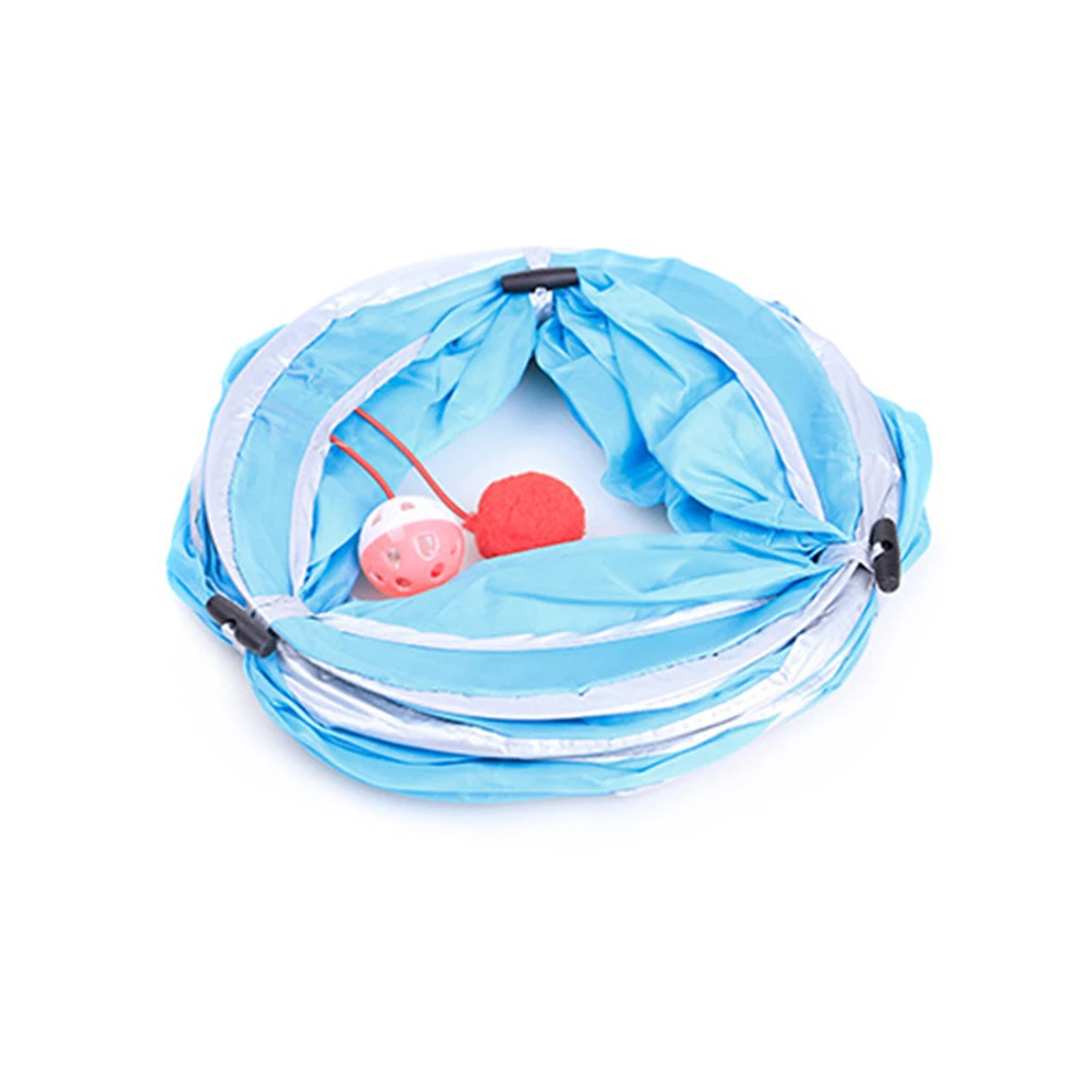 

Foldable Small Blue Color Storage Channel Toy Cat Tunnel For Small Cat Tunnel Play Tube Play