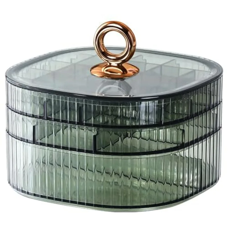 Jewelry Box, 3-Layer Acrylic Jewelry Organizer with Handle, Clear Jewelry Boxes for Women Girls, Make up Organizer, Jewelry Sto