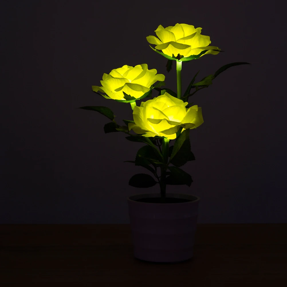 Solar Flowers Plants Artificial Roses Powered Lights Night Led Sports