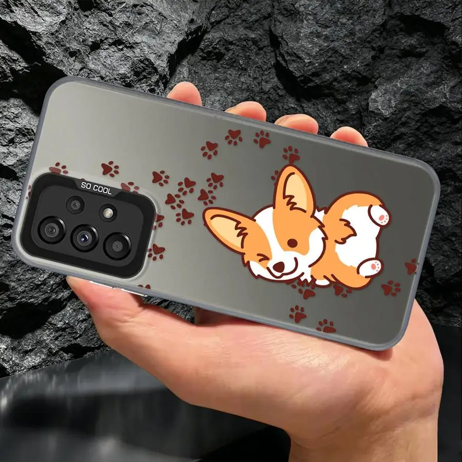 Corgi Puppy Paw Back Phone Cover Case for Samsung Galaxy A04 A05 A10 A20 A71 A50 A03 A56 A54 A06 A07 A51 A52 A72 - view 2