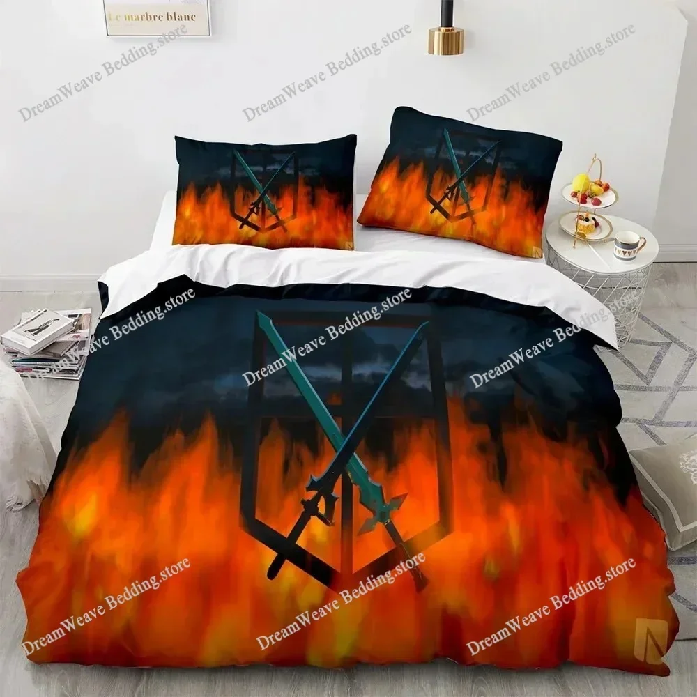 3D Printed Anime Attack on Titan Bedding Set Boys Girls Twin Queen Size Duvet Cover Pillowcase Bed Kids Adult Home Textileextile
