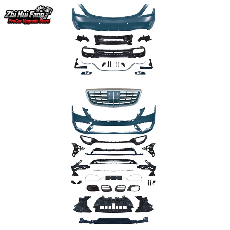 

Suitable for 2014-2017 Mercedes-Benz S-Class W222 Old to New 2018 S63 AMG Front and Rear Bumper Body Kit