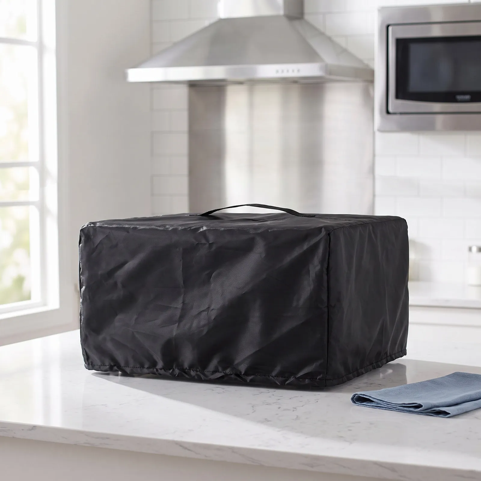 Black 2 Slice Toaster Cover Slim Waterproof Heat Resistant Dustproof Kitchen Small Appliance Cover Handle Protective
