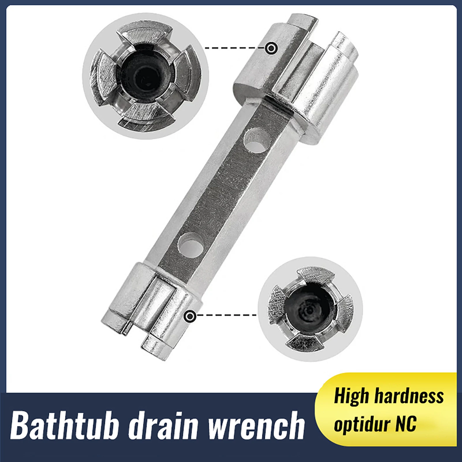 Tub Drain Remover Wrench Removal Tool Galvanised Surface Bathtub Drain Repair Spanner for Bath Drains Shower Drains