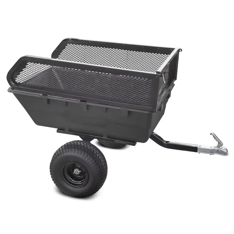 Heavy Duty Plastic Utility Trailer for ATV Garden Farm Use Durable Cargo Hauler Cart for Lawn Care Landscaping Transport