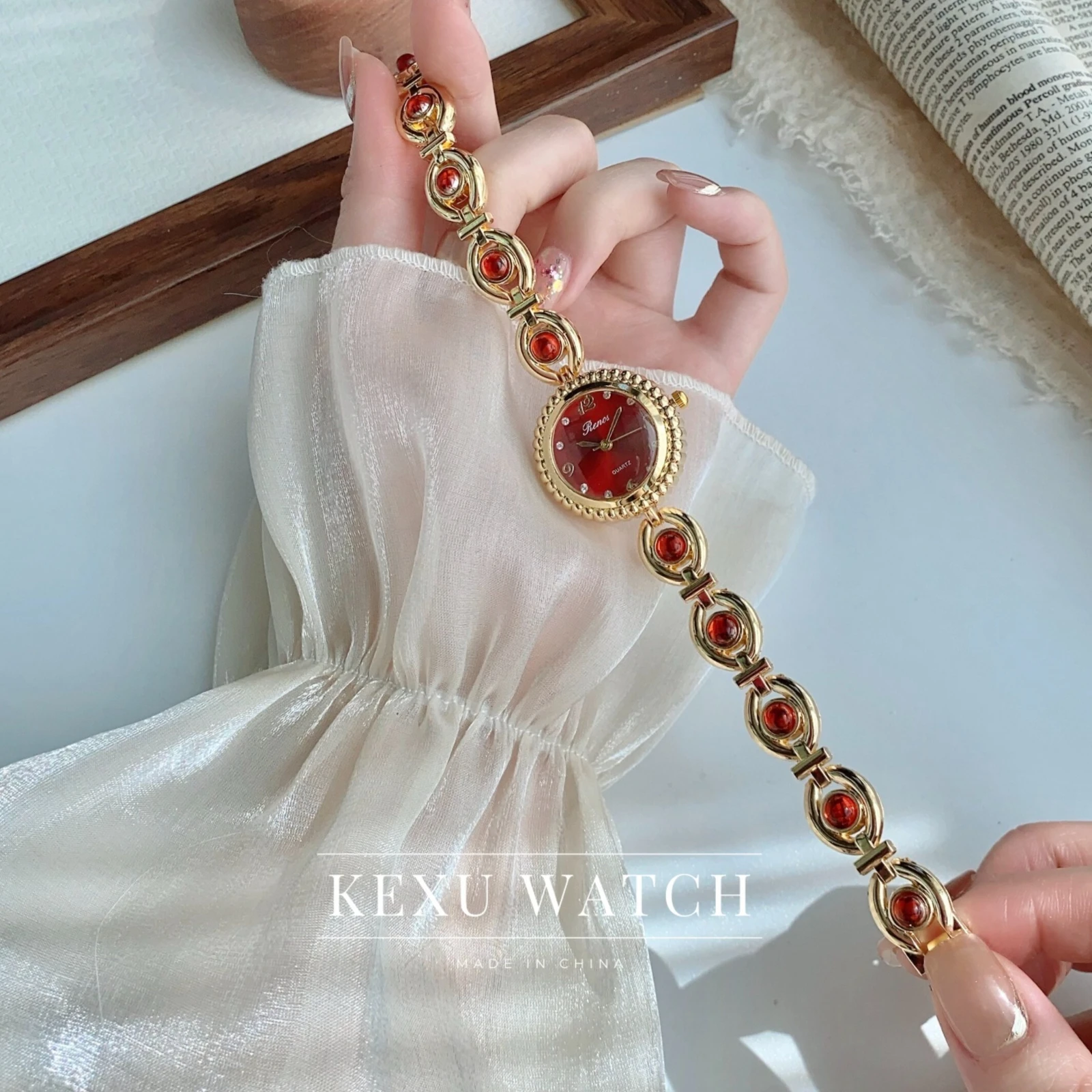 Vintage-inspired French Style Round Bangle Watch for Women  Elegant French Retro Bracelet Quartz Wristwatch, Perfect Daily Gift