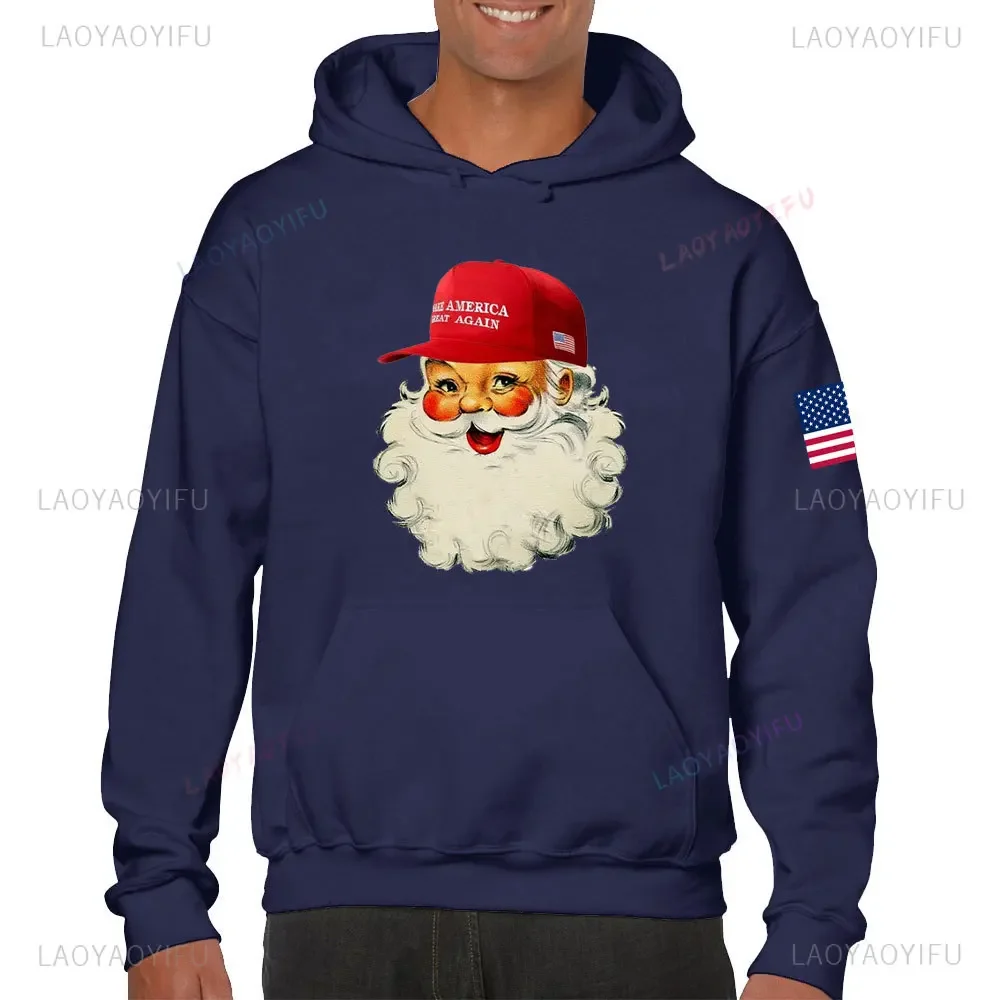 Maak Kerstmis weer geweldig Trump Kerstsweatshirt Grappige Trump Kerst Hoodies Santa Sweatshirt MAGA Santa Hoodie Tops