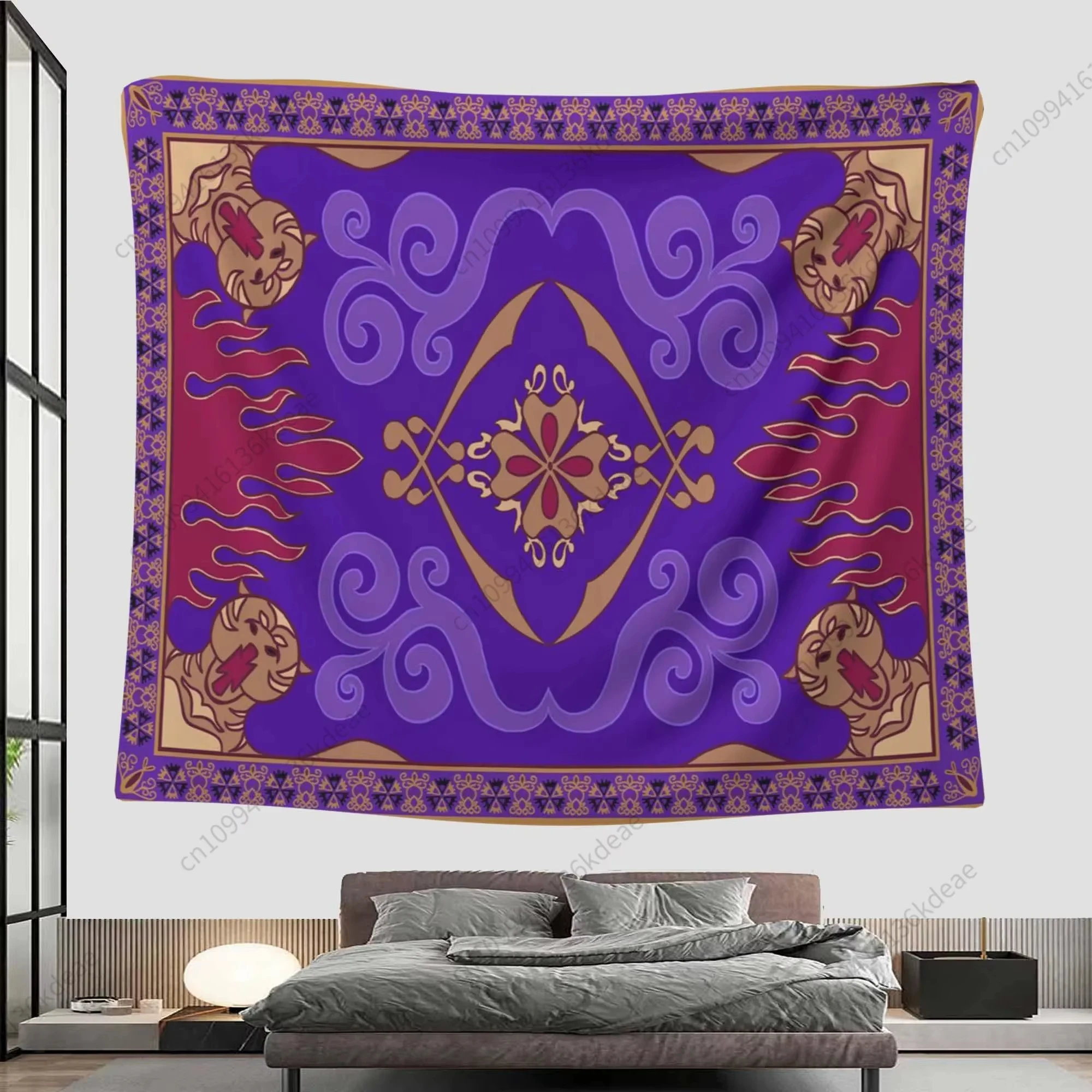 

Deep Purple Intricate Tapestry Sophisticated Home Decor Product Warm Bedroom Decoration Element Charming Wall Decor Item