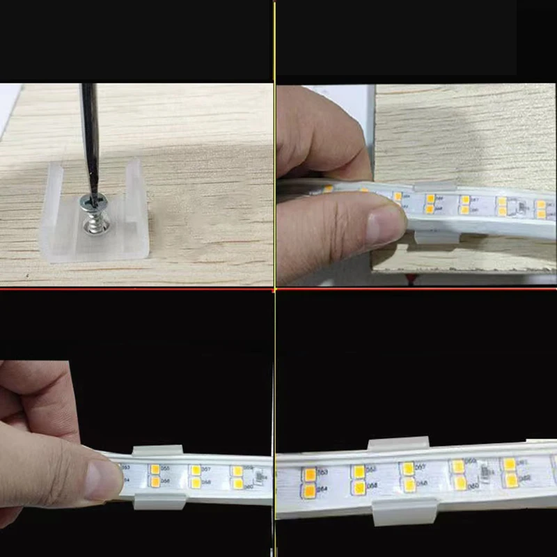 Led Connector 6mm 8mm 10mm 12mm LED Strip Fix Clips Holder Connector LED Accessories For Neon Light Mounting Fixing on Wall