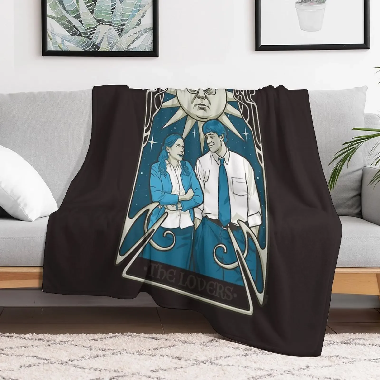 The Office Pam and Jim Lovers Tarot Card Throw Blanket