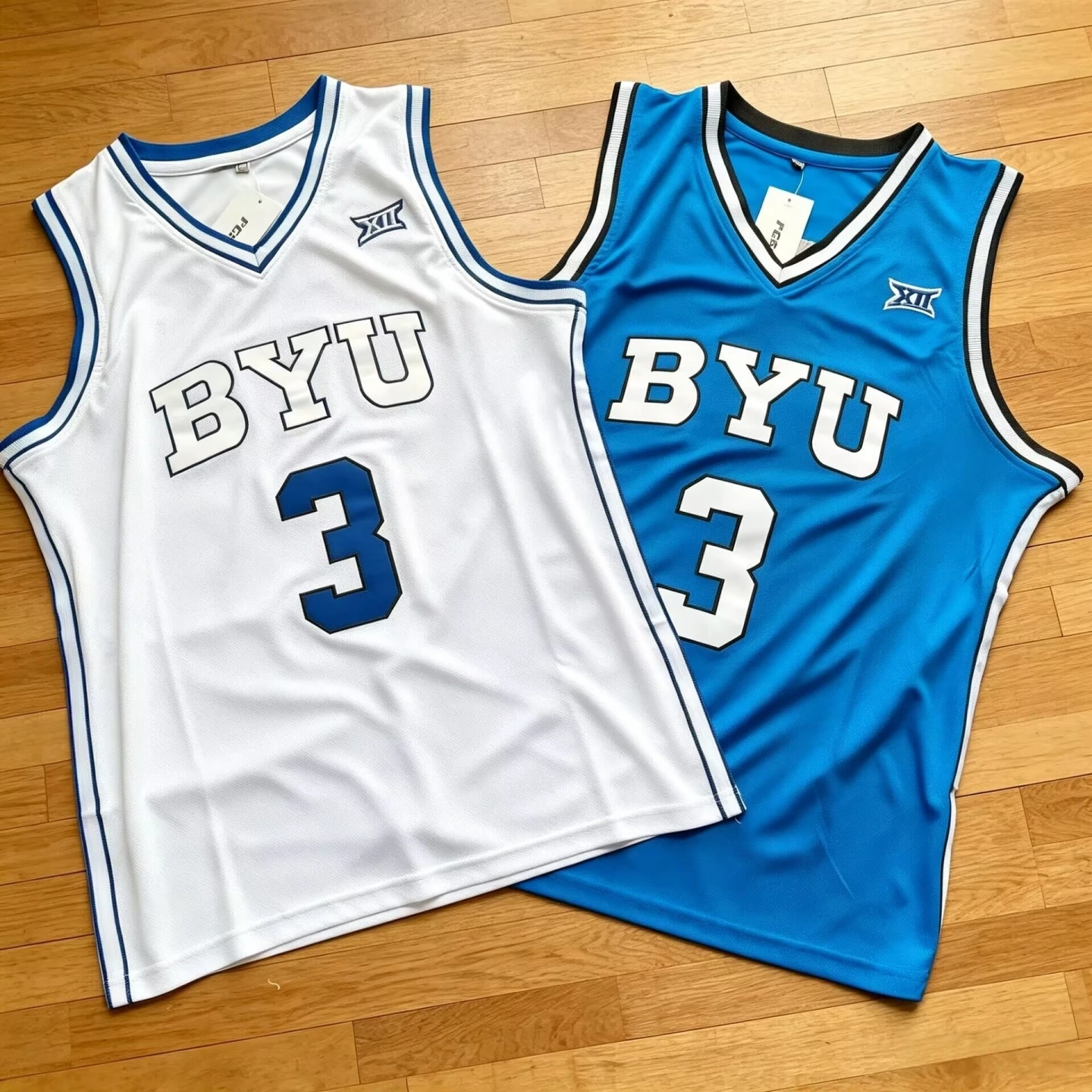 Camiseta de Basquete Masculina No.3 Dybantsa NCAA, Roupas Esportivas de Secagem Rápida em Fibra de Poliéster, Sem Mangas, Decote em V