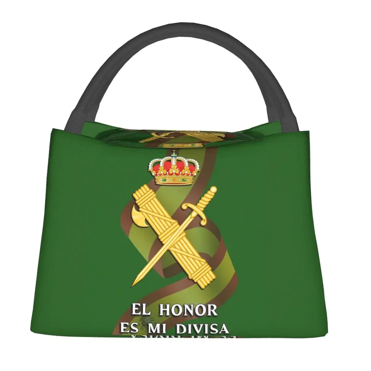 Spanish Guard Civil Spain Flag Lunch Bags Insulated Bento Box Resuable Lunch Tote Picnic Bags Cooler Thermal Bag for Woman Kids