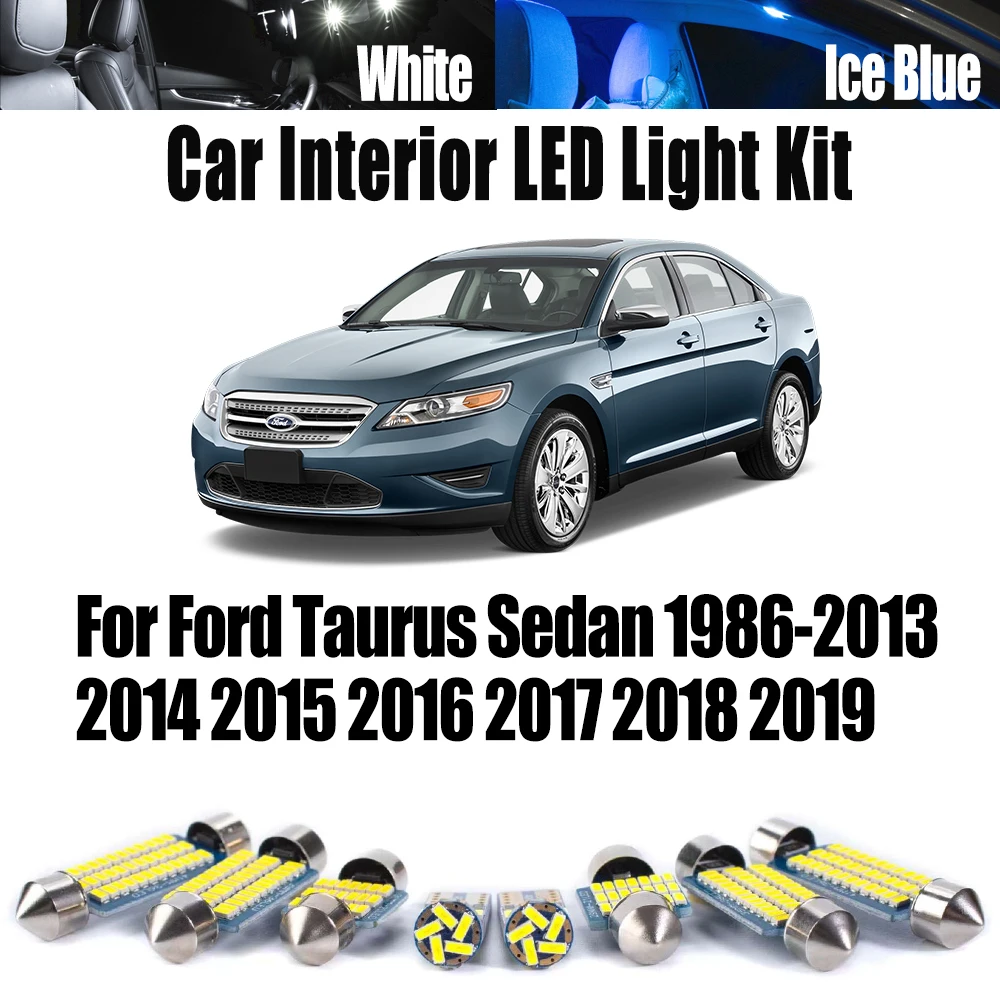 

Потолочная лампа Canbus для автомобиля Ford Taurus Sedan 1986-2015 2016 2017 2018 2019, лампа багажника, светодиодный комплект внутреннего купольного освещения с картой