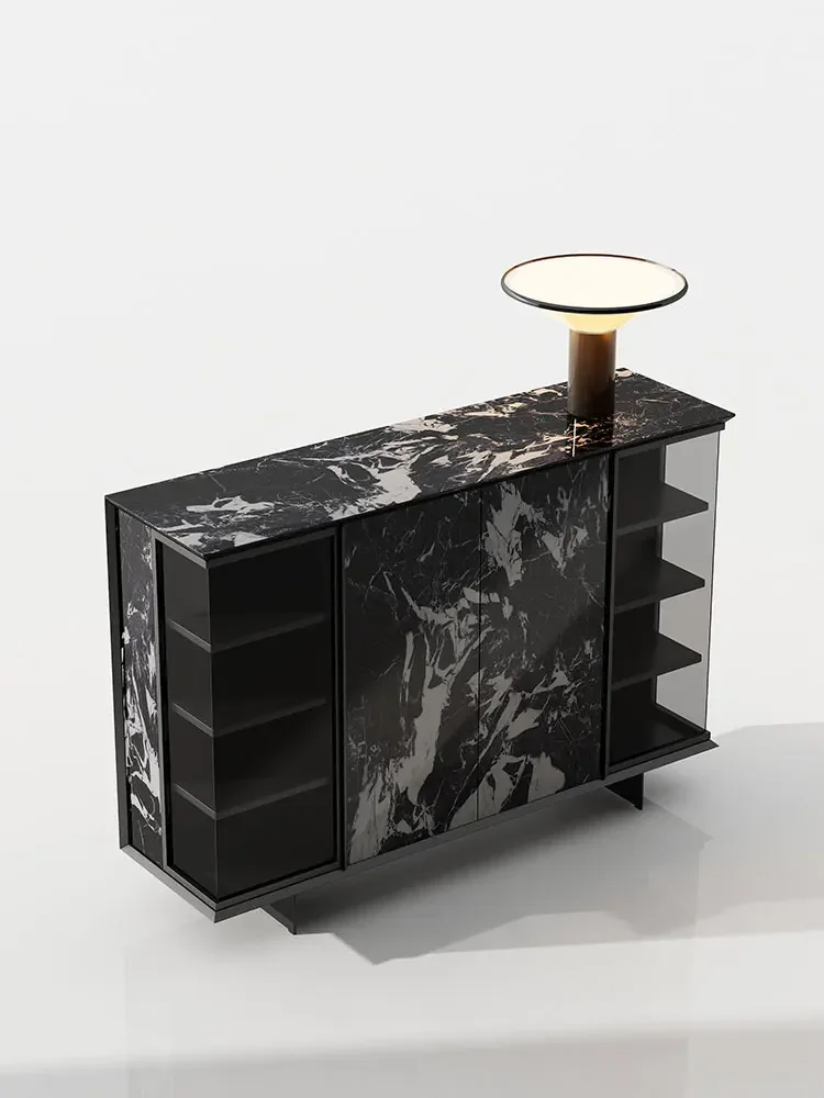 

HHLight Luxury Rock Slab Shoe Cabinet Modern Simple Secret Cabinet Against The Wall