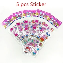 Peppa Pig Animation Set Sticker Children 3D Cartoon Puzzle Reward Sticker Water Cup Notebook Graffiti Toy Gift for Children