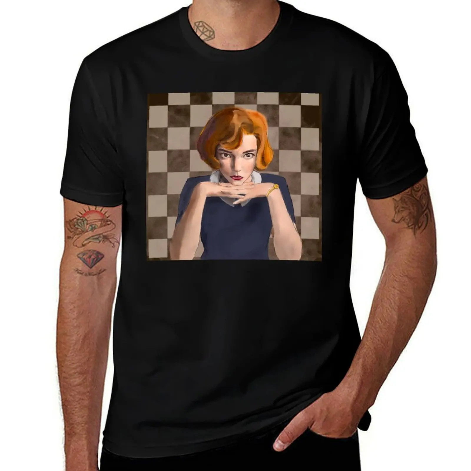 

Beth Harmon Chess Queen T-Shirt t shirts for man graphic funny black cotton t-shirt plain for man package T-Shirt