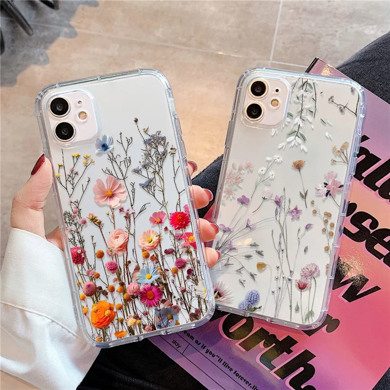 Funda de Flores para iPhone 17 Case iPhone 15 13 14 18 11 12 16 Pro Max 7 8 Plus 13 Mini XR SE Silicona Suave Transparente 2