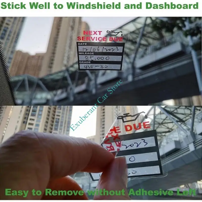 6Pcs Static Oil Change Stickers No Residues Removable Decals Reusable Vehicle Maintenance Stickers for Car Windshield