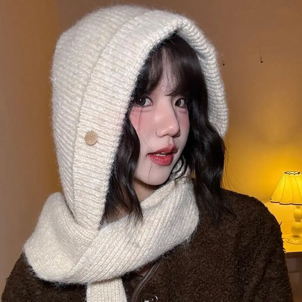 محبوك مقنعين قبعات للنساء قبعات بالاكلافا الشتاء يندبروف الدافئة للجنسين غطاء الرقبة وشاح قبعة قطعة واحدة طوق الرقبة قبعة تزلج #2