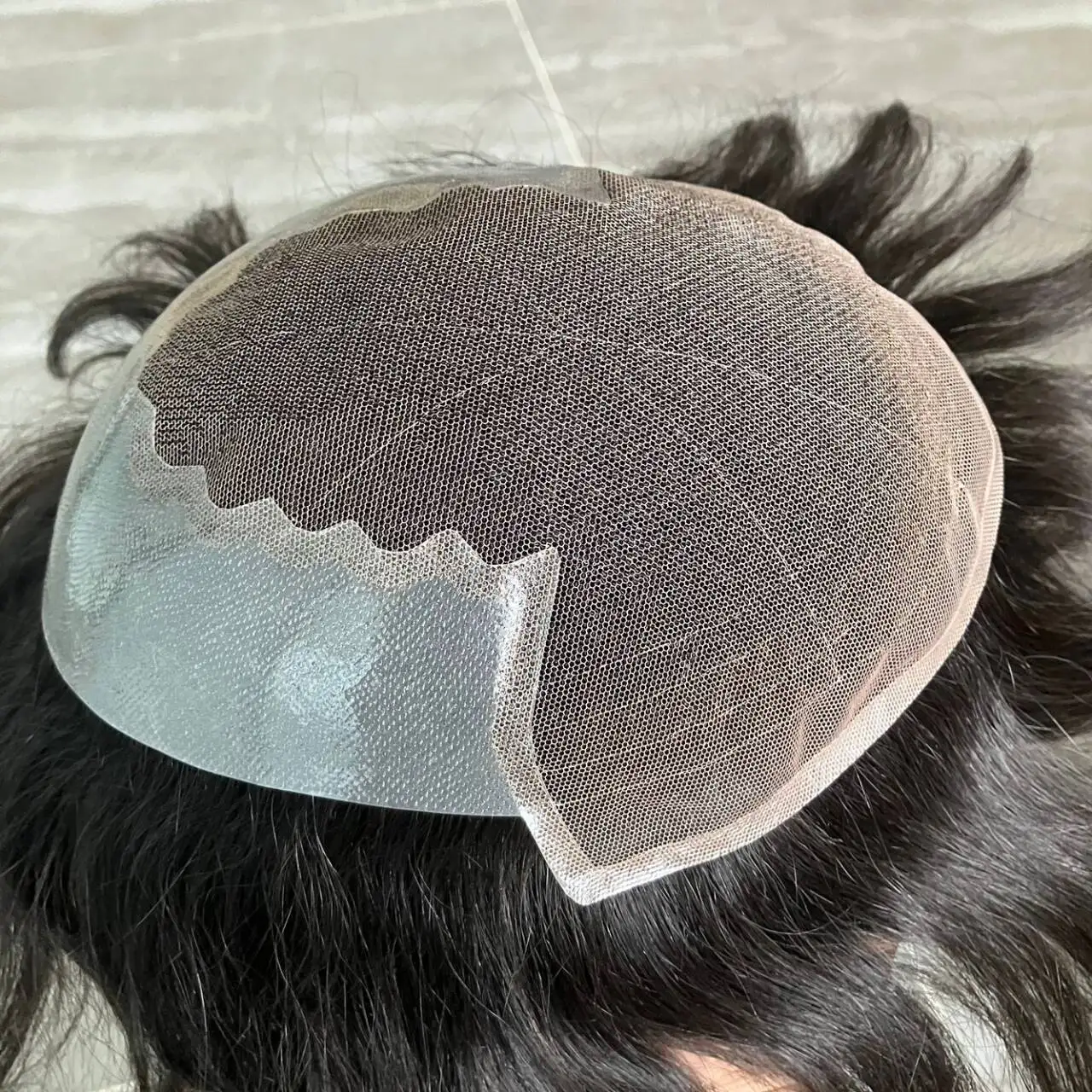 غير مرئية شعري طبيعي تنفس الدانتيل و pu Q6 الرجال الشعر المستعار 8 مللي متر 10 مللي متر 12 مللي متر الأفرو مجعد Men'wig100% باروكة من شعر طبيعي للرجال السود