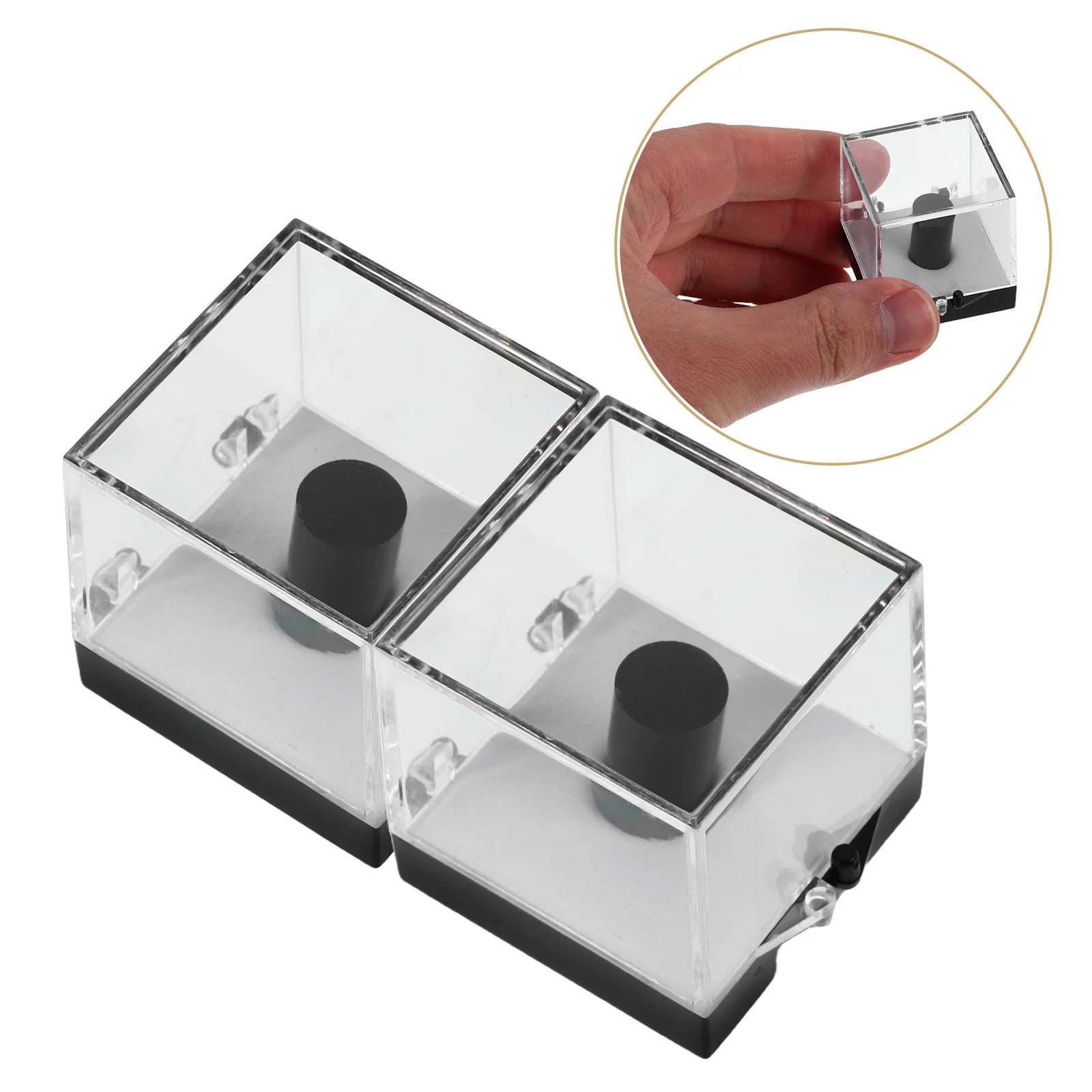 

2Pcs Mineral Crystal Display Boxes White Cushion Specimen Storage Case for Rocks Gemstones Jewelry Collection Acrylic Organizer