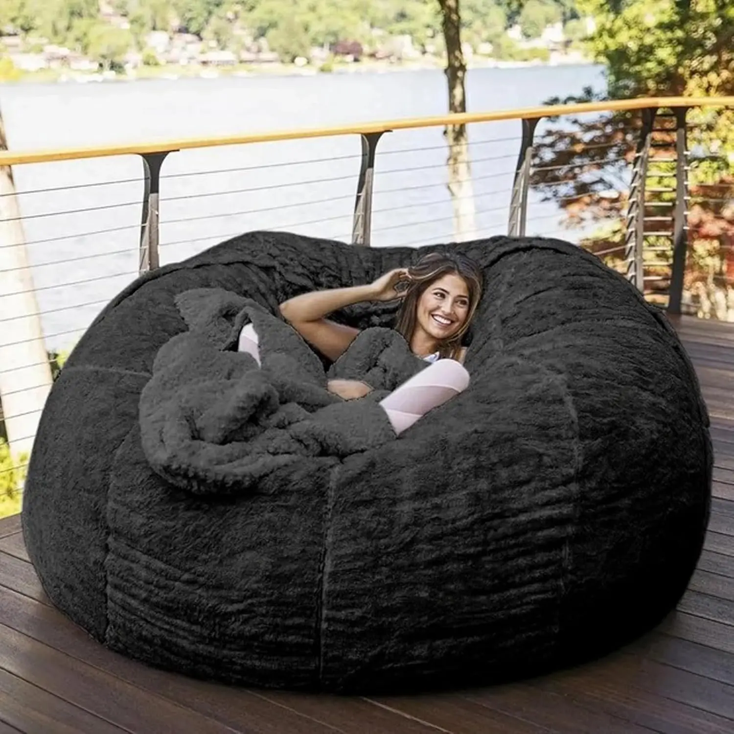 Huge Giant Bean Bag Chair for Adults,No Filler Bean Bag Chairs in Multiple Sizes Machine Washable Covers,Double Stitched  6FT