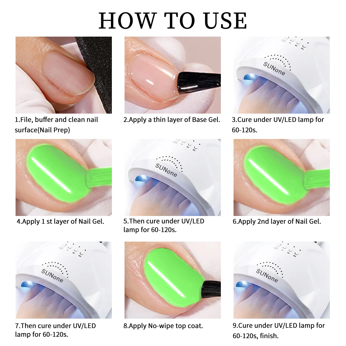 Juego de esmalte de uñas en gel macarrón de 12 piezas, con colores dulces vibrantes, acabado brillante y sin alcohol.