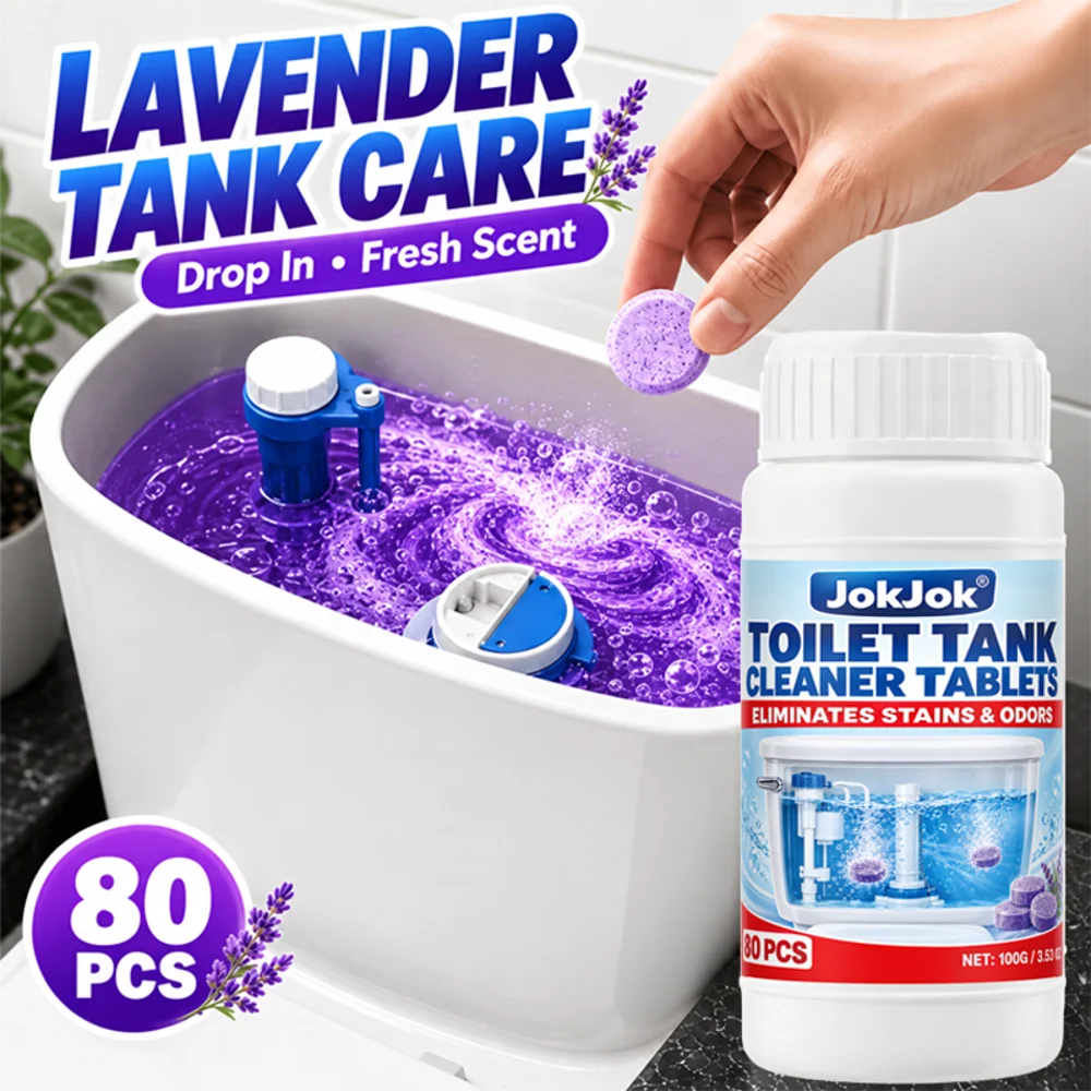 80Pcs Long-Lasting Toilet Bowl Cleaner Tablets - Sustained-Release Technology for Tough Stains Automatic Toilet Cleaner