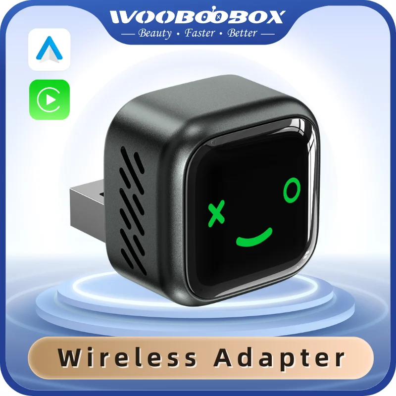 WOOBOOBOX CarPlay Android Auto 2in1 2026 AI Smart Box Wireless Adapter Kompatibel mit Mercedes-Benz, Hyundai, Toyota MG Skoda.