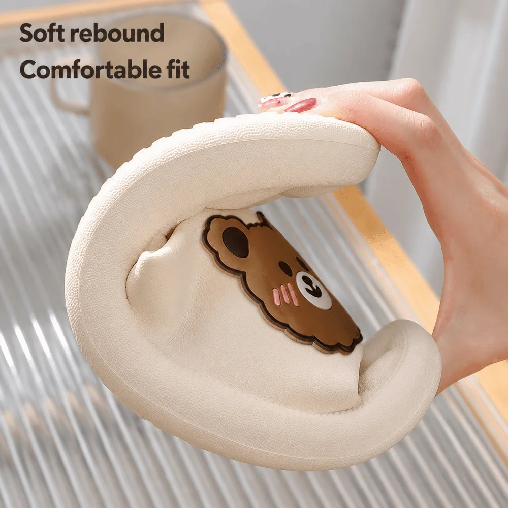 Trendy Thick Sole Women Summer Slippers Soft Wear-resisting House Slippers Lightweight Non-slip Beach Slides for Bath