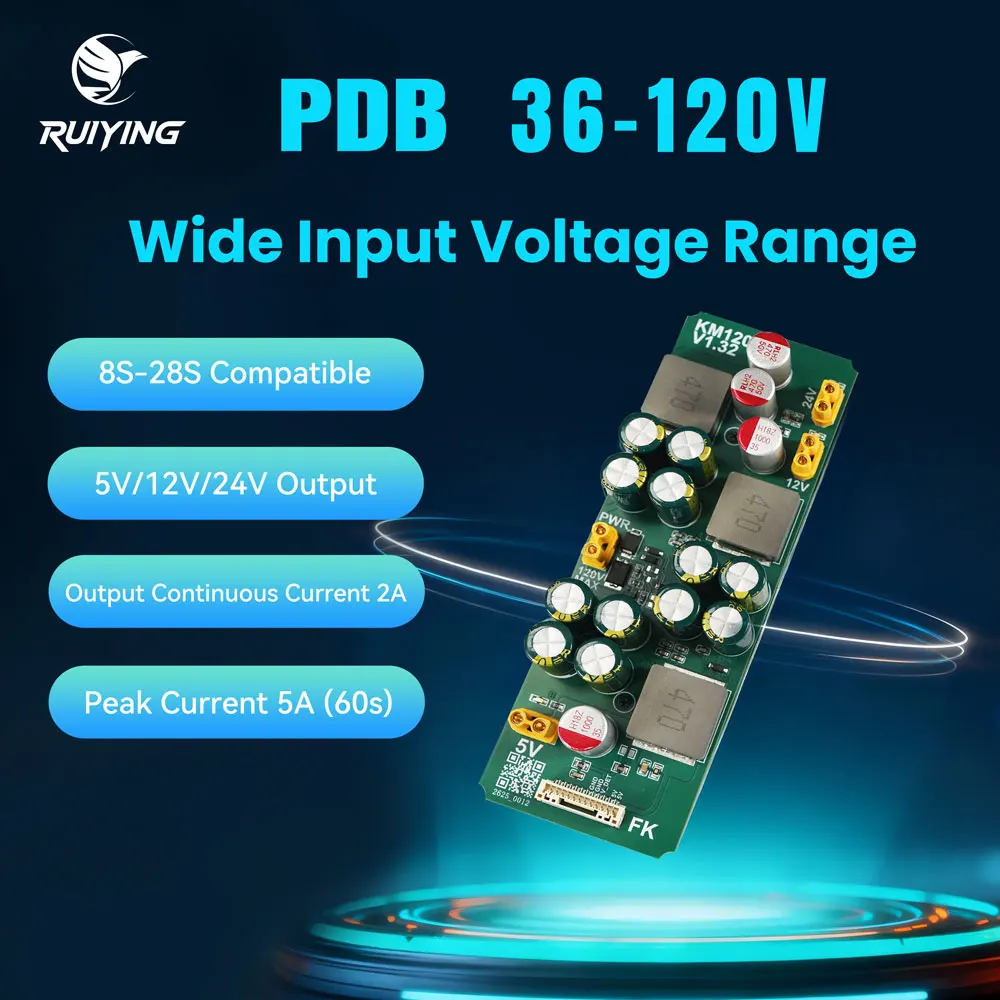 28S HV PDB Power Distribution Board 120V Input Voltage Monitoring w/ BEC 5V 12V 24V for PX4 APM Flight Controller
