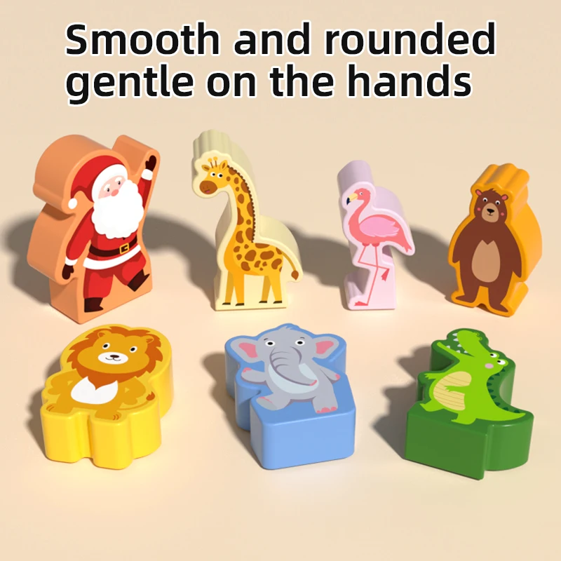 مجموعة بناء التعلم للاستماع مع مكعبات خشبية وبطاقات تفاعلية لتطوير اللغة وألعاب القراءة والأنشطة الحركية الدقيقة هدية