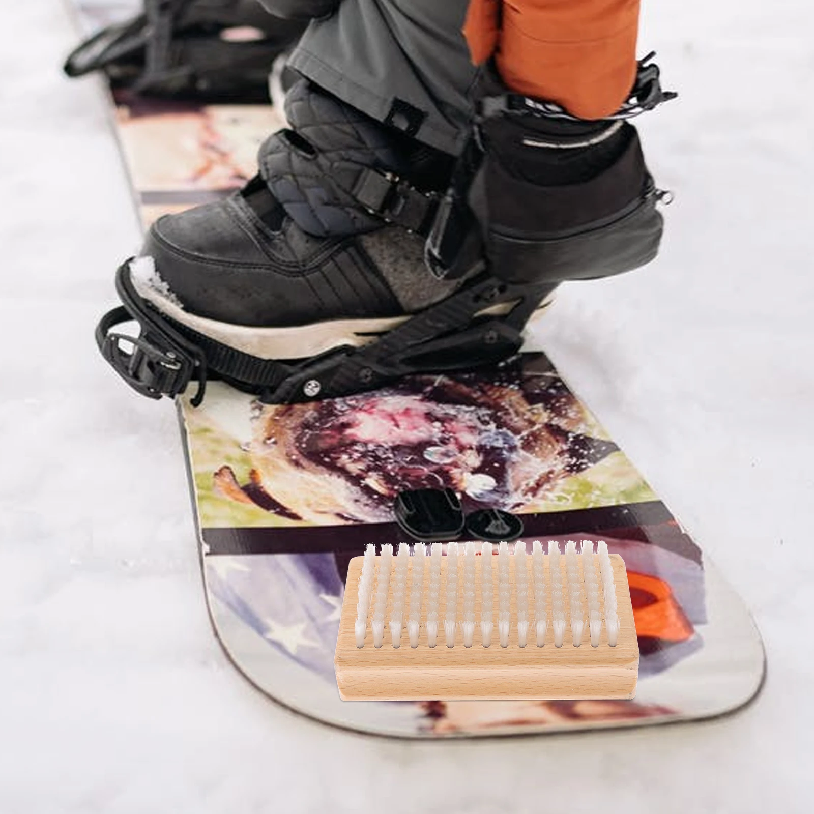

Skateboard Brush Snowboard Cleaner Portable Wooden H Nylon Wire Bristles Durable Practical Lightweight Small Size