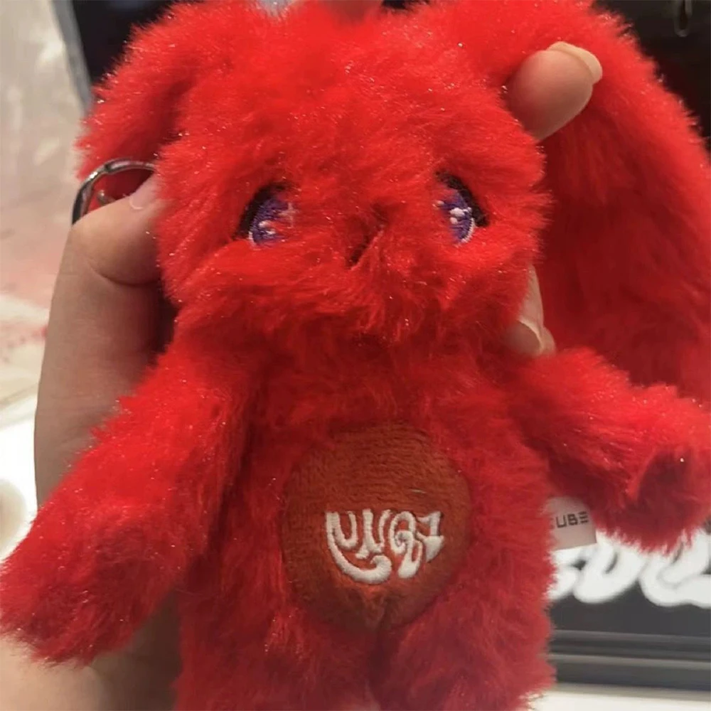 I-DLE YUQI YUQ1 de KPOP, muñeco de peluche de conejo rojo de dibujos animados, llaveros de juguete de animales Kawaii, accesorio para bolso de Fans