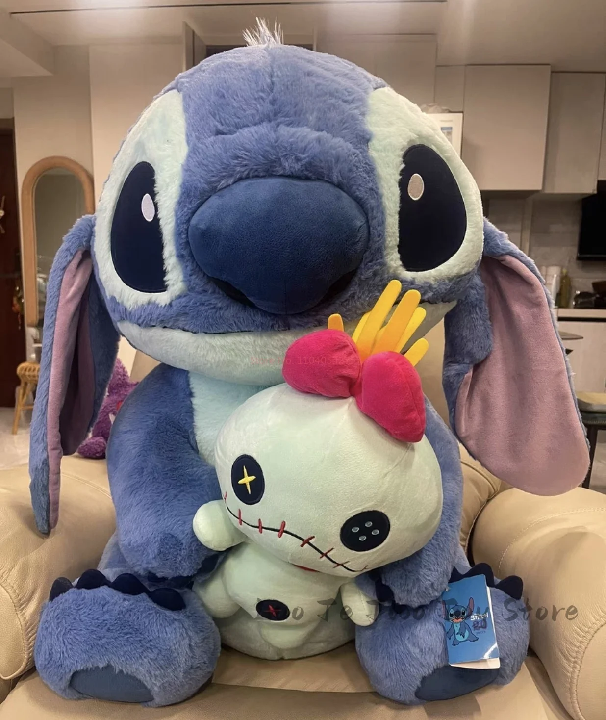 In Stock Disney Lilo & Stitch Plush Toy Cute Angel Stuffed Doll45cm-80cm Anime Collection Memorable Souvenir Kids Birthday Gifts