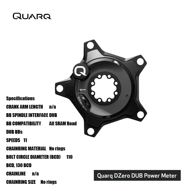 Quarq DZero DUB Power Meter Compatible Crankset - Must use Quarq DZero DUB crankset and SRAM DUB bottom bracket