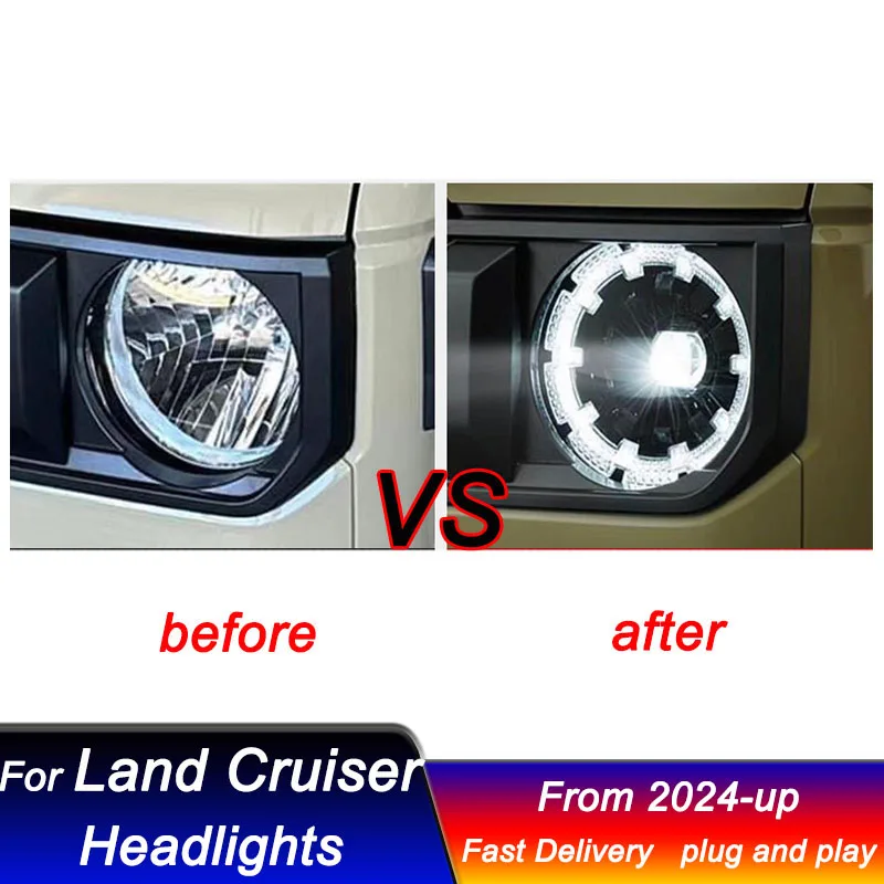 Fari auto per Toyota Land Cruiser LC76 LC78 LC79 2024 LED Head Lamp Upgrade DRL Dynamic Signal Lamp gruppo luce anteriore