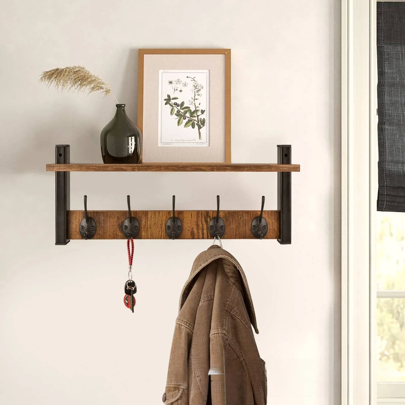 Key coat hook storage rack behind the entrance, wall hanging, wall decoration storage rack, aromatherapy and meat organizing rac