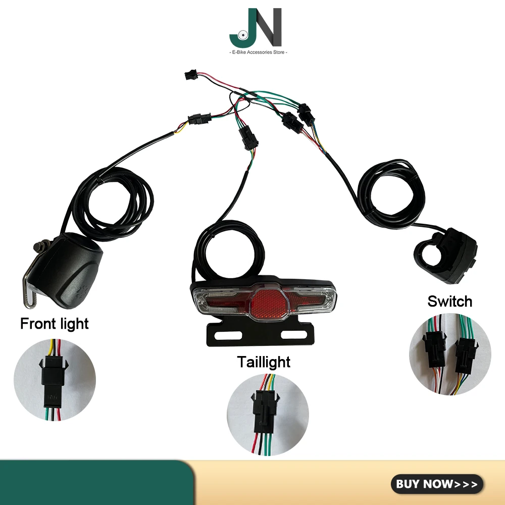 Kolekcja świateł Ebike z lampą przednią QD139 D-05DC Taillight DK336 kabel przełącznika służy do światła ostrzegawczego kierunkowskaz i klakson