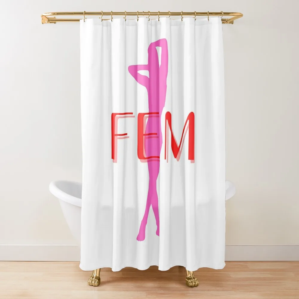 

Fem Silhouette Sissy girl pink and red Shower Curtain Shower Set Waterproof Shower And Anti-Mold In The Bathroom Curtain