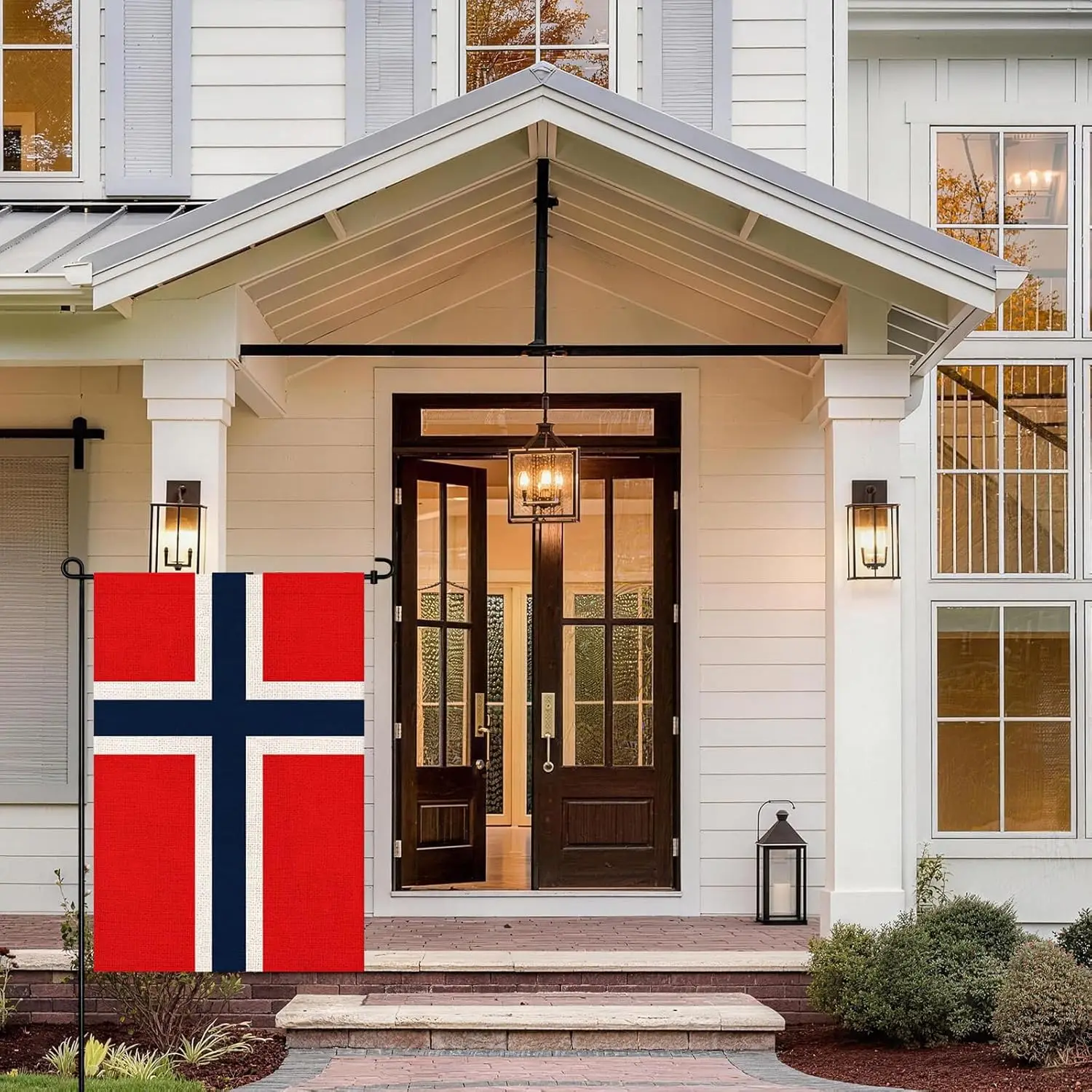 Norway Garden Flag 12x18, Small Norwegian Flags for Outside Double-Sided Burlap Yard Flag, Fade-Resistant, Weatherproof Outd WWP