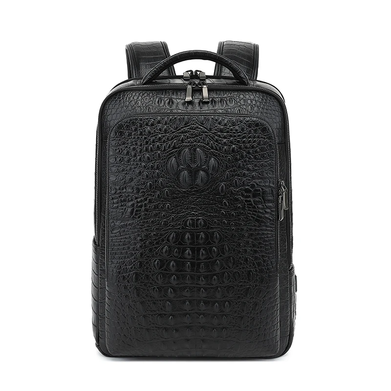 Hard Shell Leather Business Rucksack Shock Resistant Waterproof Anti-Theft 15.6 Inch Laptop Lightweight Daily Backpack