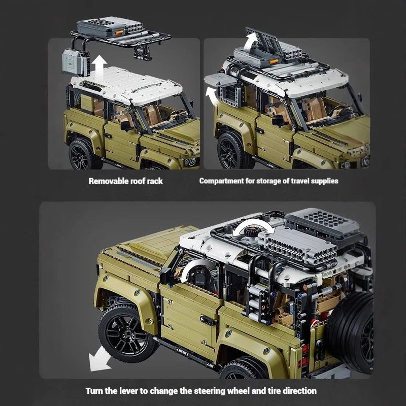 2573pcs Technical Land Off-Road Defender Sports Car Building Blocks 42110 Set Model Moc Vehicle Toys Birthday Surprise Gifts