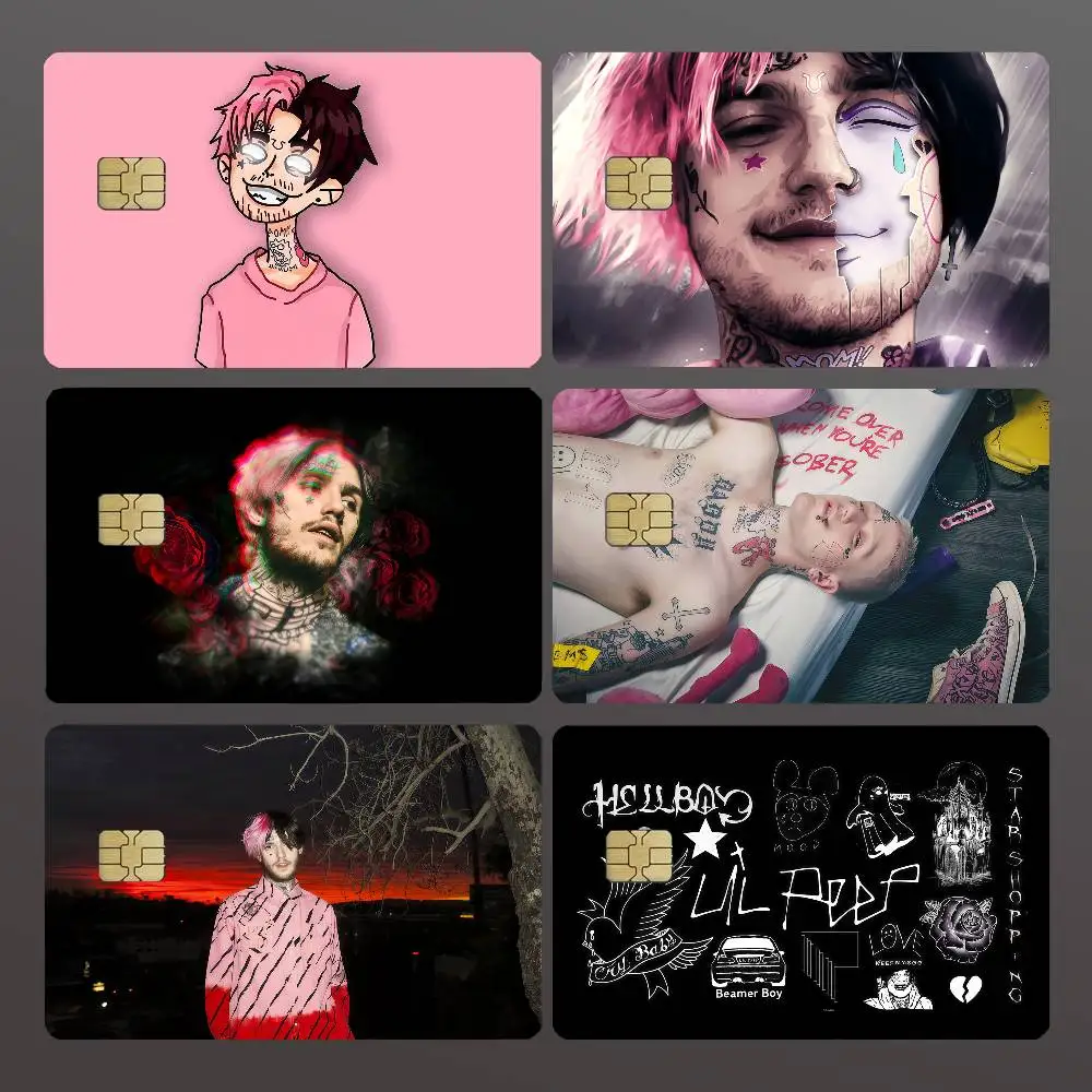 Rapper L-Lil P-PeepS Credit Skin Cover Card Stickers 4PCS Film Bus Pass Front Decoration Bank Debit Waterproof
