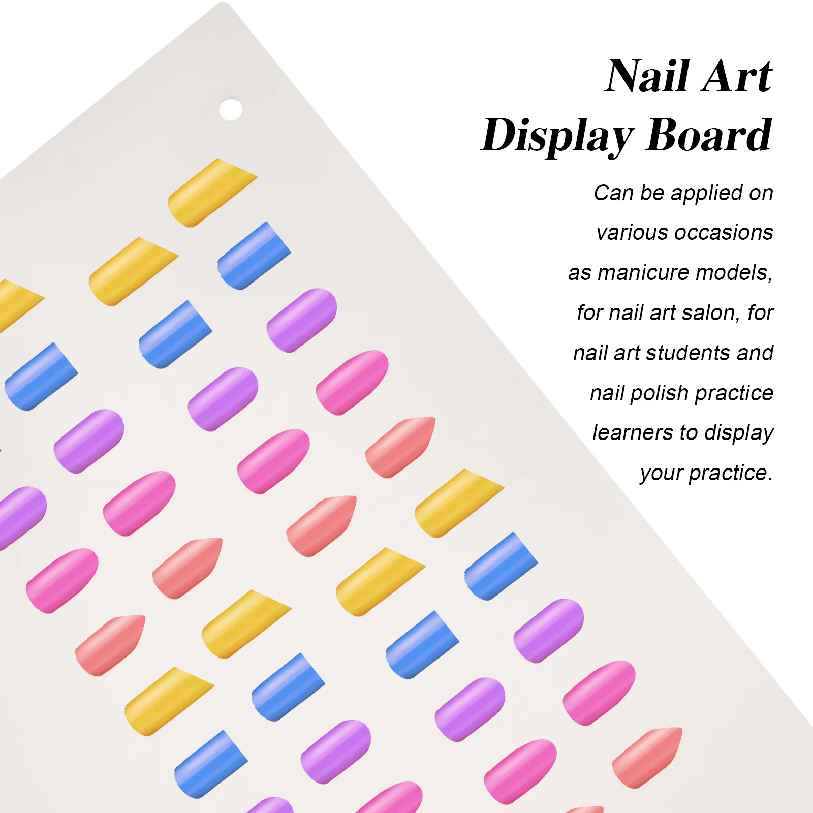 

2Pcs Nail Art Display Board Acrylic False Nail Sample Holder for Manicure Salon Supplies Color Matching Practice Tips