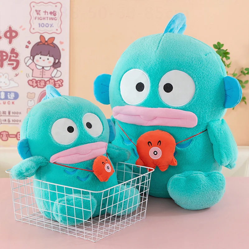 

Большая плюшевая игрушка Хангиодон от Sanrio, мультяшная плюшевая кукла Хантон, подушка для декора, подарок на день рождения для детей и друзей, украшение на Хэллоуин