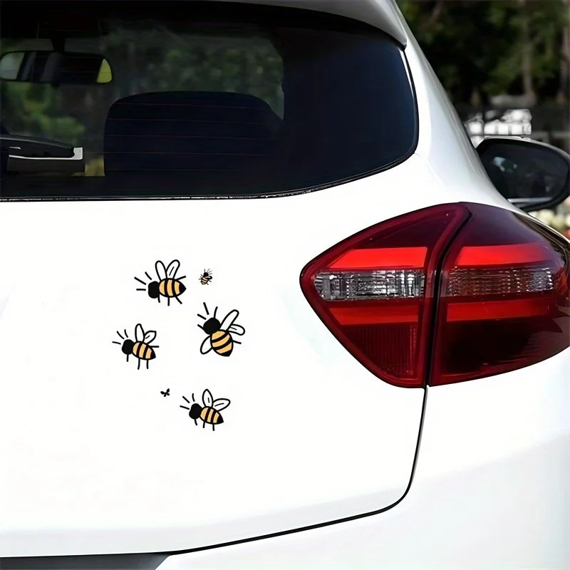 Waterproof Vinyl Bee Stickers, Cute Honeybee Adhesive Decals for Car Laptop Home Appliances