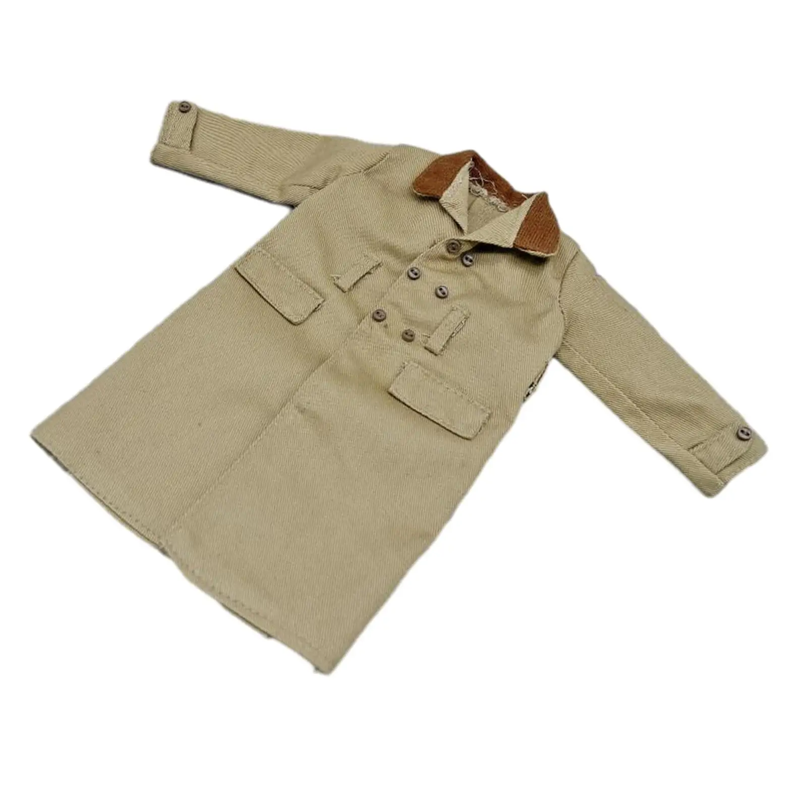 1/6 German Soldier Trench Coat Clothes Overcoat Classic Lapel Windproof for