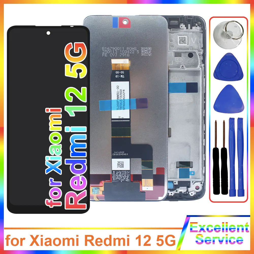 100% testé LCD pour Xiaomi Redmi 12 5G LCD affichage 23076RN8DY écran tactile numériseur remplacement pour Redmi 12 5G 2AFZZRN8DY LCD